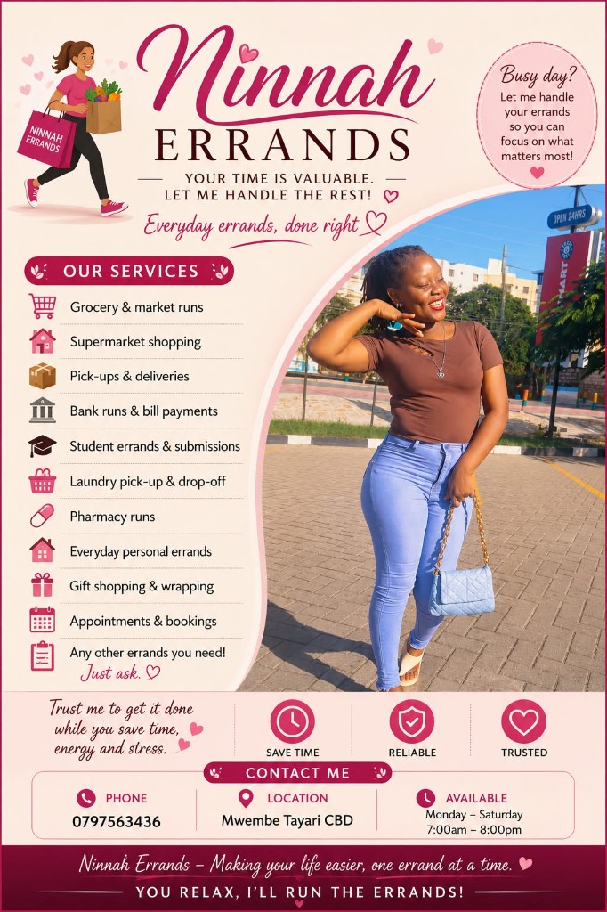 Ninnah Errands services flyer